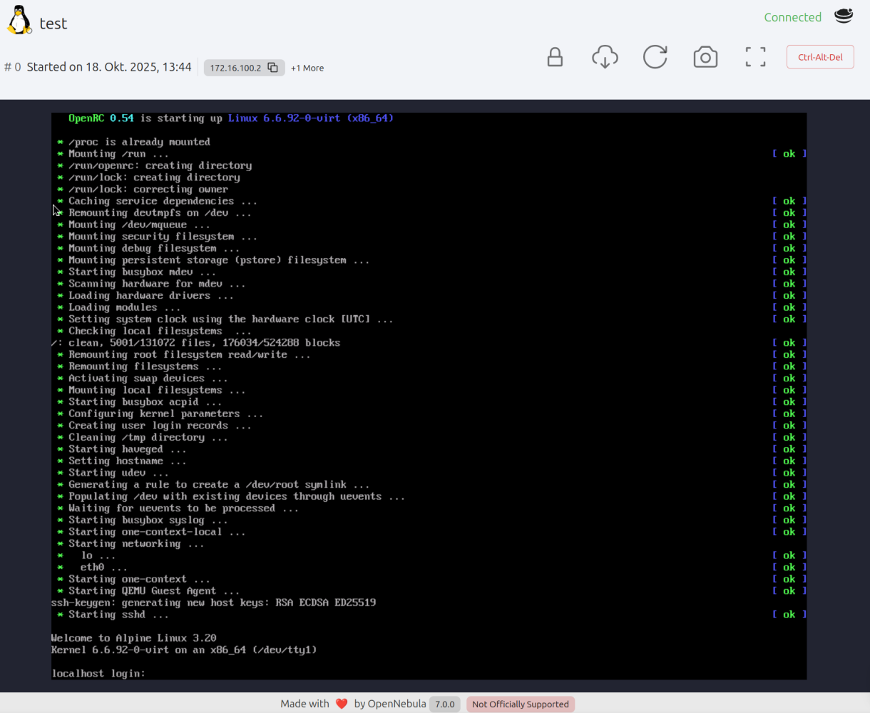 VM consol via Browser