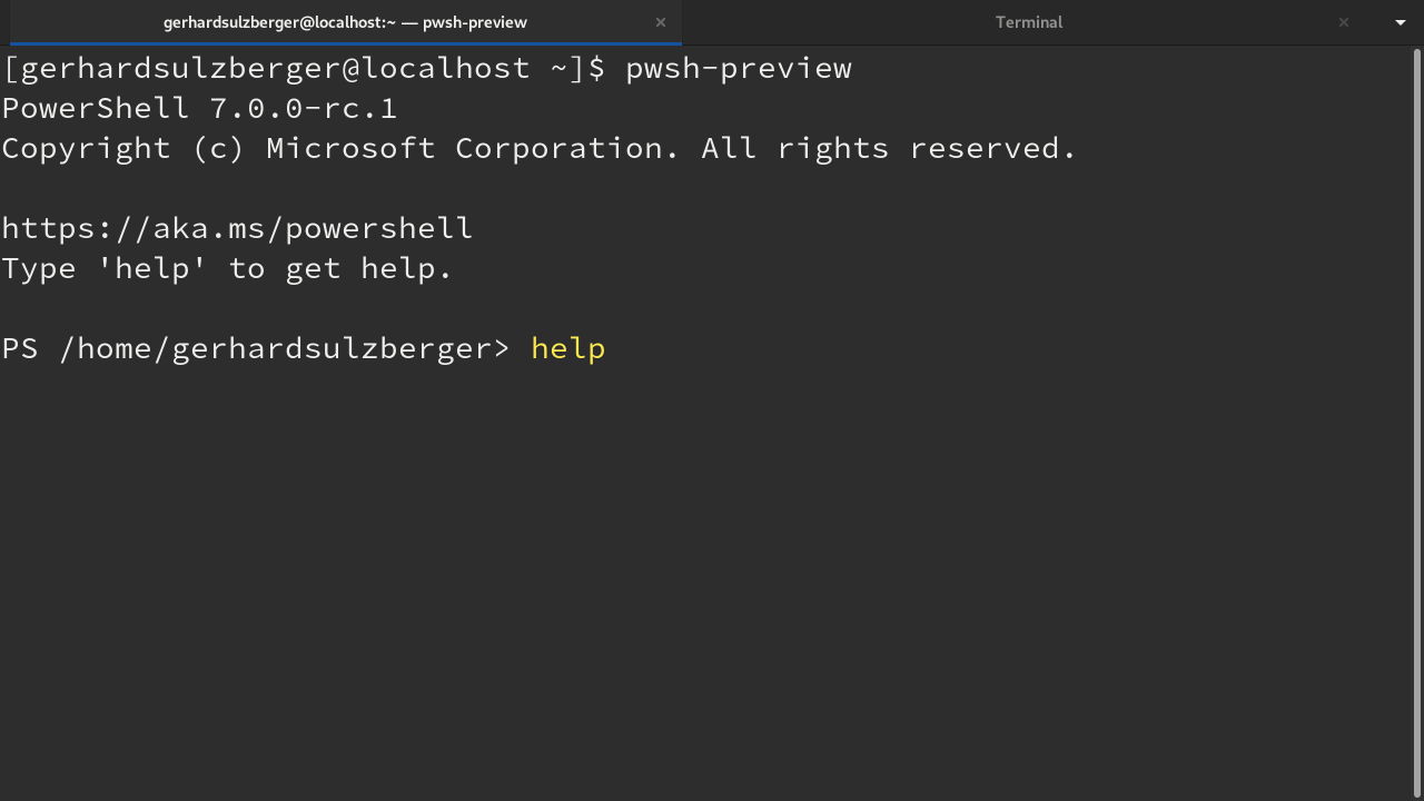 Powershell for me as PSDummy