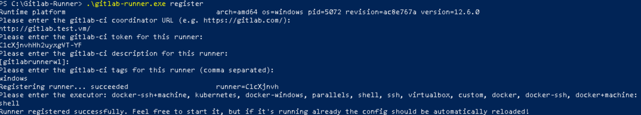 GitLab CE server with Windows 2019 VM and PowerShell runner setup in homelab