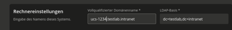 UCS installation: network configuration settings